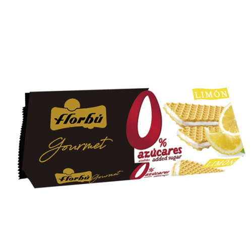 Wafelki nadziewane o smaku cytrynowym bez dodatku cukru 150g Florbu