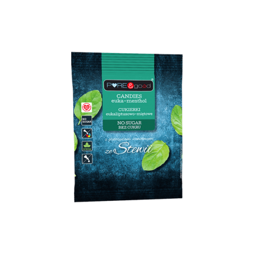 Cukierki eukaliptusowo-miętowe bez cukru 50g Pure&Good